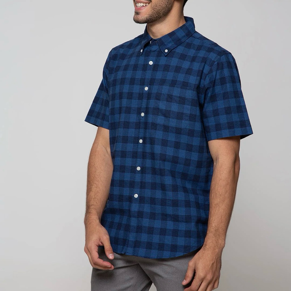 COLE Man Blue Check Shirt - Kemeja Pria Biru Kotak - preloved