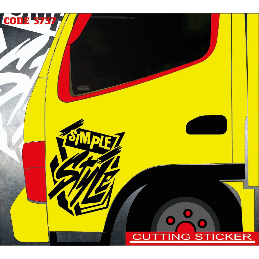 stiker mobil cutting sticker mobil truk pintu samping truck Canter code 3737