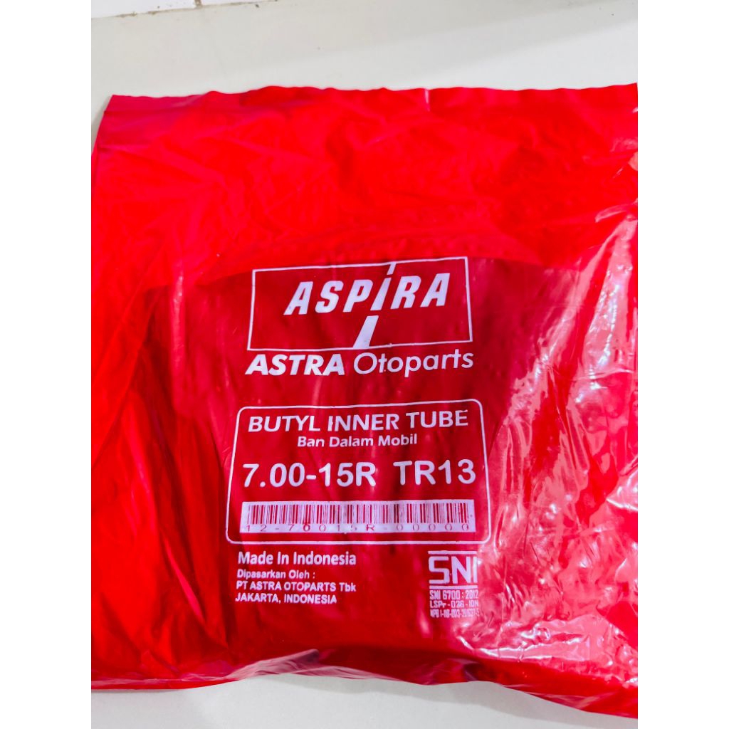 BAN DALAM MOBIL RING 15 PENTIL PENDEK (ASPIRA 700-15R)