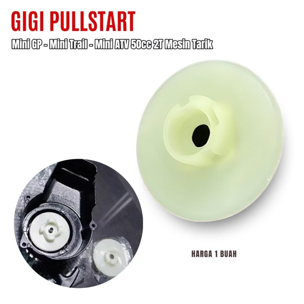 Gigi Plastik Pullstart Starter Mesin Tarik 50cc 2 Tak Mini GP Trail ATV Scooter - Gear Selahan Plast