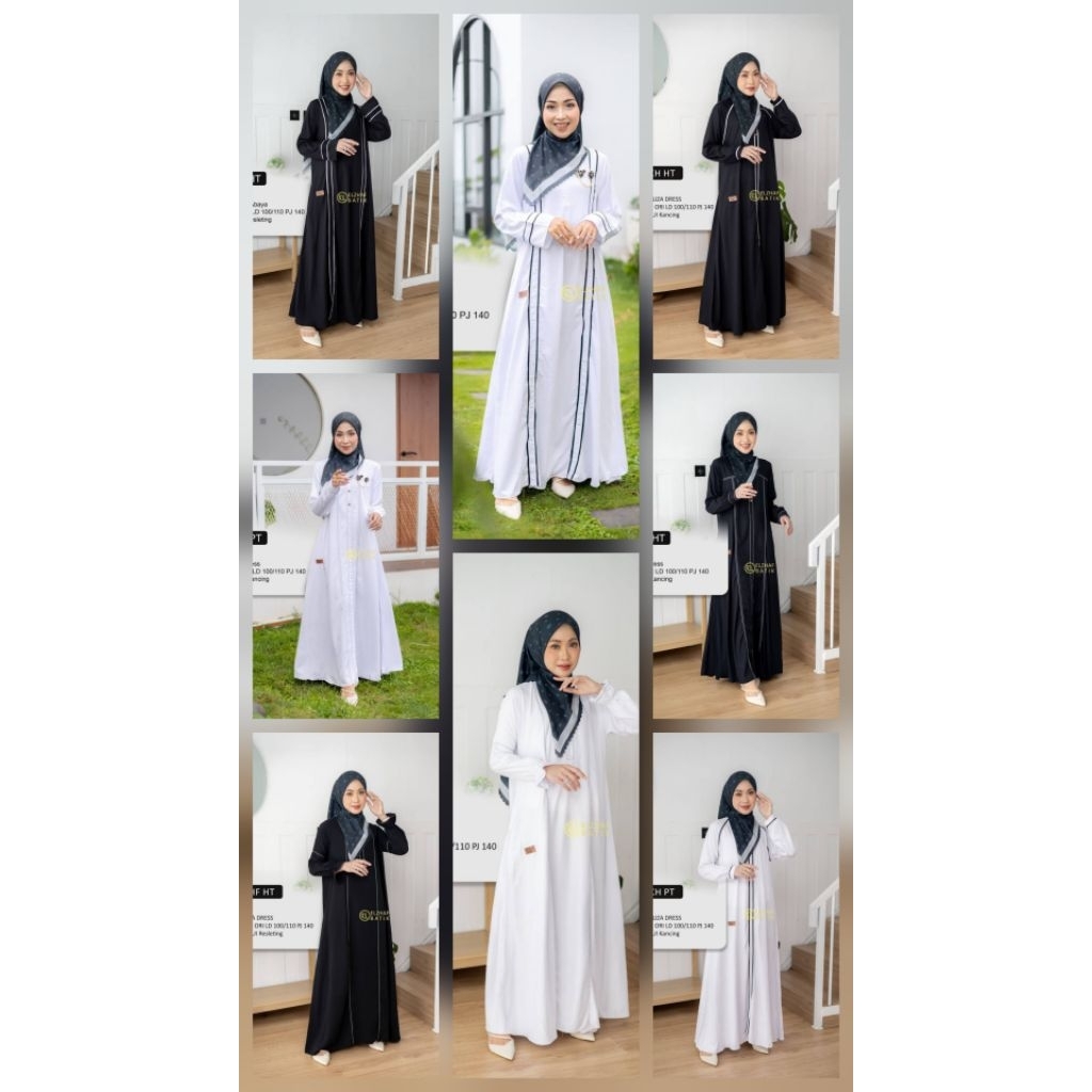 Gamis Wanita Batik Elzhaf Polos Khas Pekalongan Modis dan Nyaman