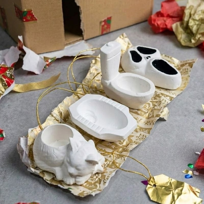 Kerajinan Tangan Asbak Mini Kado Hadiah Unik Lucu | Motif WC, Kucing, Halloween | Handmade Banyak Va