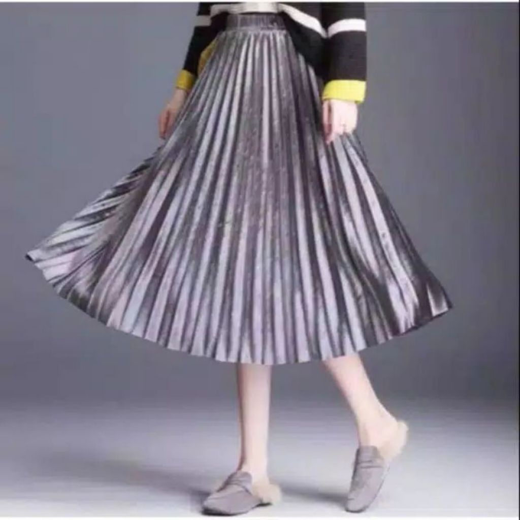 Rok Velvet bludru pendek / Rok Plisket Velvet Premium