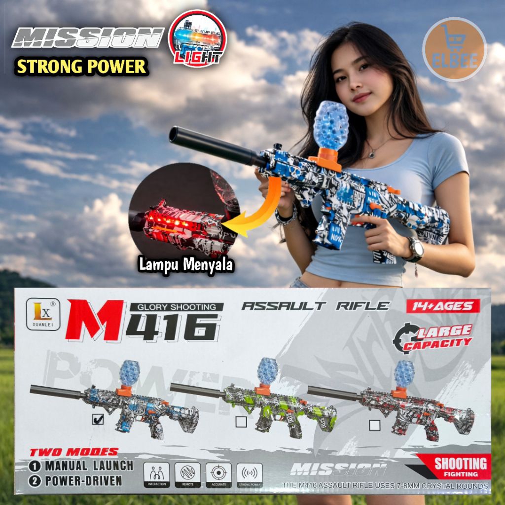 Elbee - Mainan Tembakan M416 water gell blaster