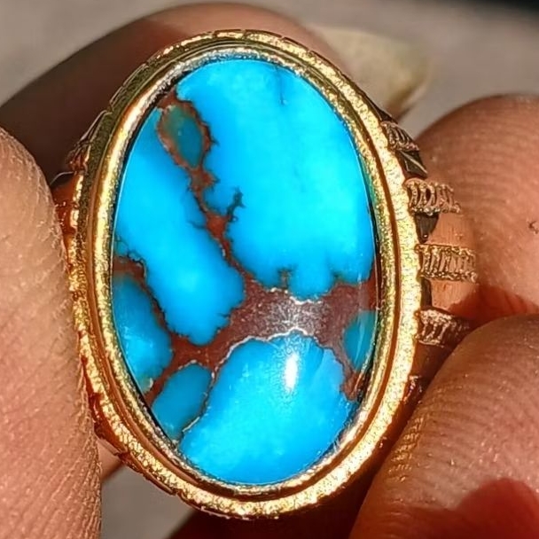 NATURAL BATU PIRUS PERSIA ASLI URAT CEPLOK BIRU PANCI