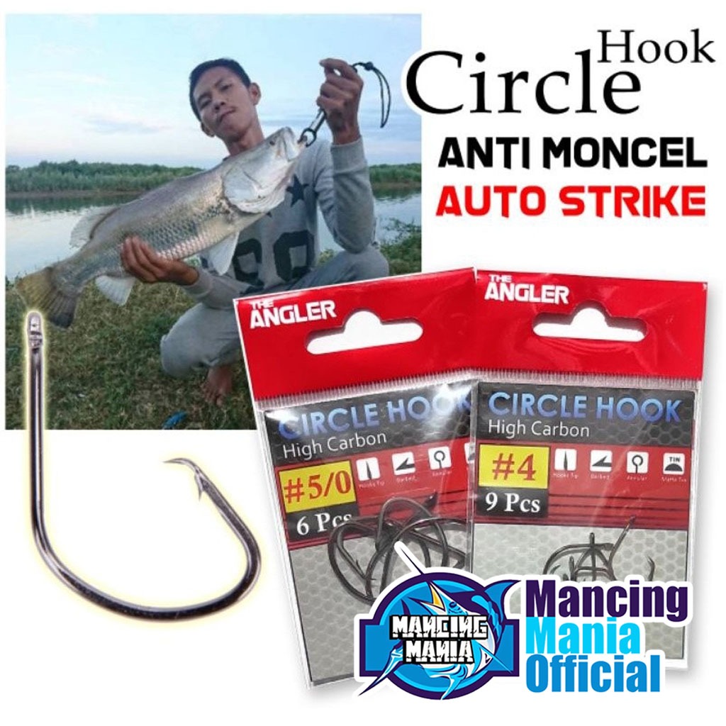MANCING MANIA Mata Kail Circle Hook Untuk Dasaran Otomatis Strike Bahan Carbon Mata Pancing Bulat Ma