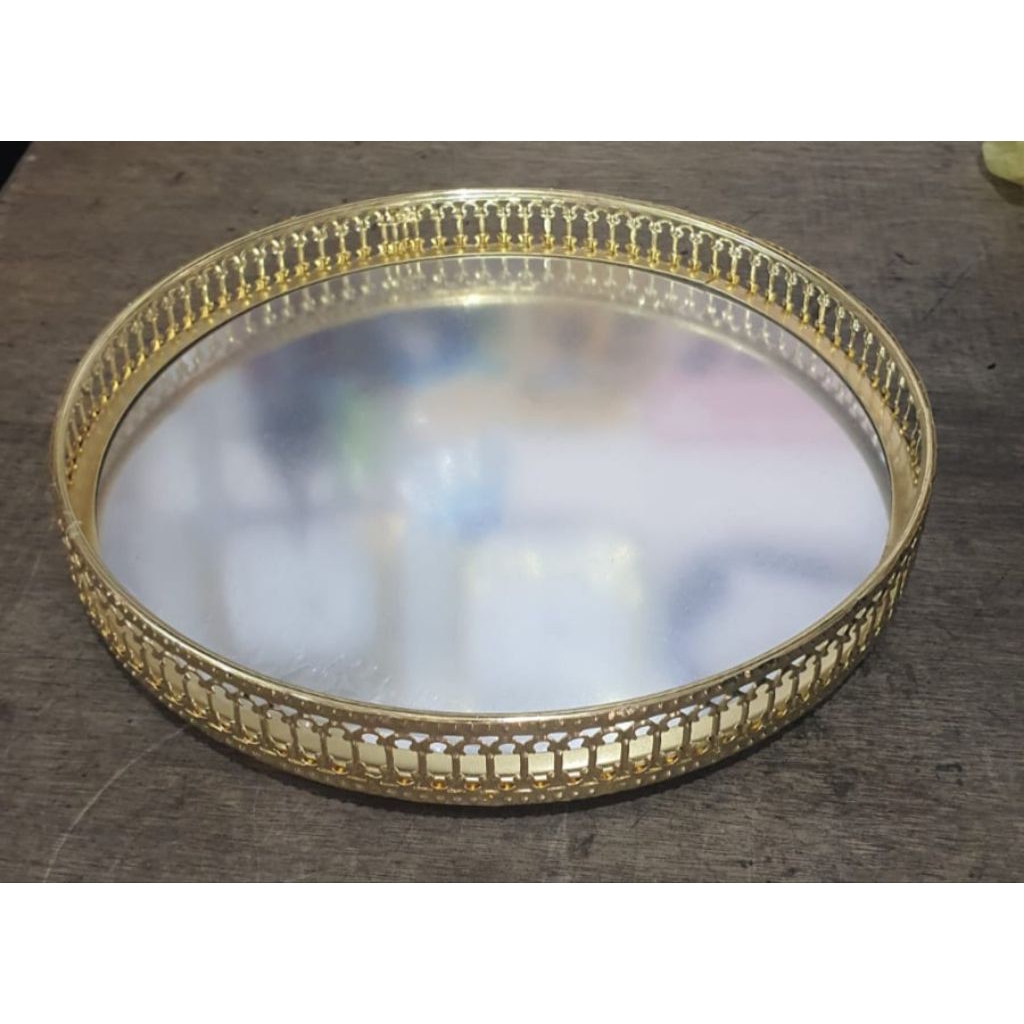 Nampan Koloseum Gold Polliving 0559 Nampan Bulat Gold