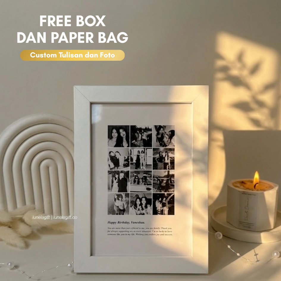 LUNA - Frame Bingkai Foto Aesthetic Kado Ulang Tahun Cewek Aesthetic Gift Wisuda Kado Ultah