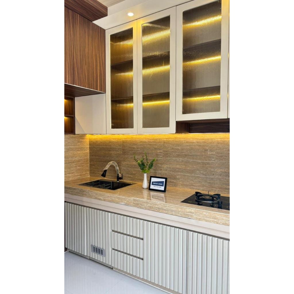 Kitchen Set Custom Lemari Dapur Multiplek Finishing HPL - Harga Per Meter Lari
