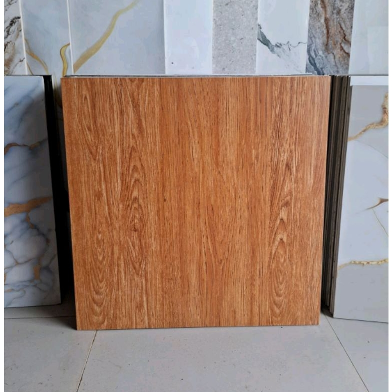 ubin lantai granit lantai ukuran 60x60 motif kayu permukaan Matt keset dinding teras kamar