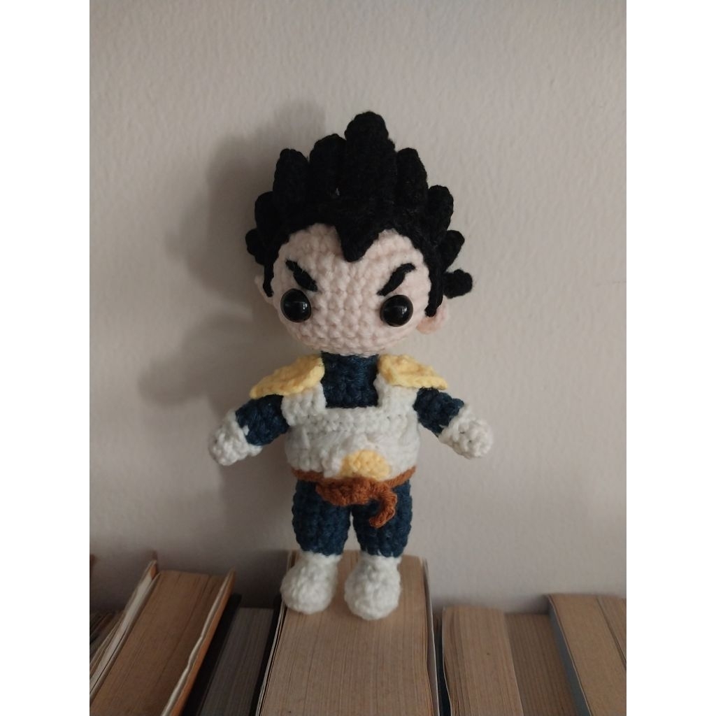 crochet Vegeta keychain| crochet Vegeta doll| gantungan rajut vegeta| boneka rajut vegeta