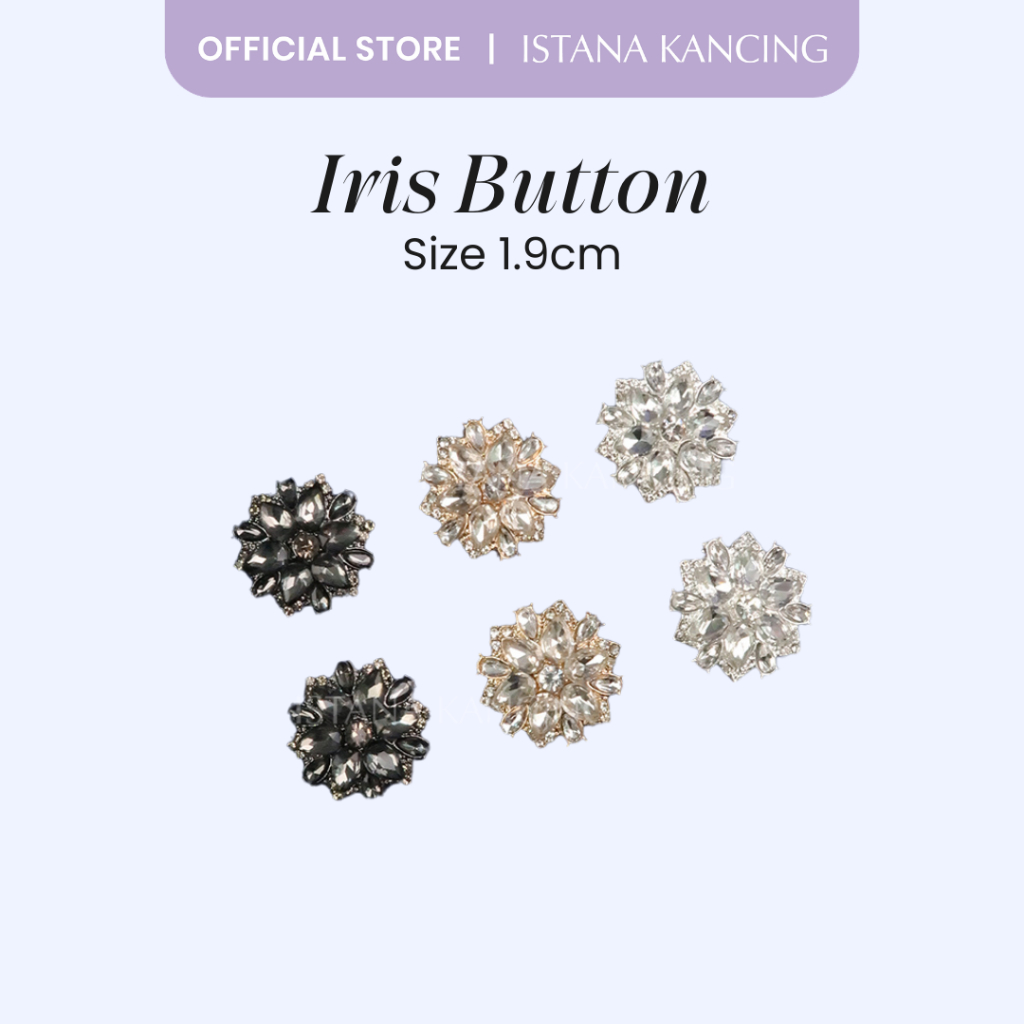 Kancing Jamur Iris Button | Aksesoris Kancing Blazer Dress Bentuk Bunga Mewah Unik Premium Fancy But