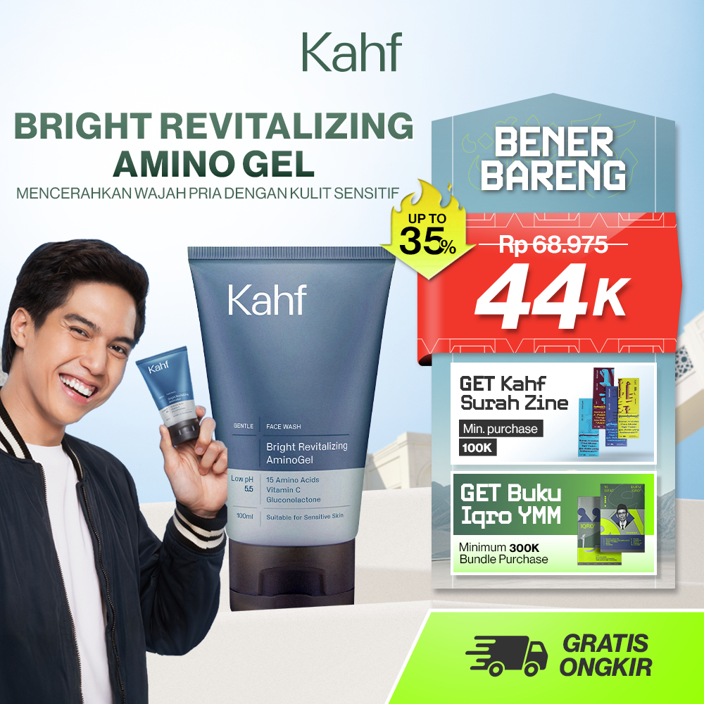 [NEW BEBAS KUSAM TANPA BIKIN KERING] Kahf Bright Revitalizing Amino Gel Face Wash 100 ml – Sabun Cuc