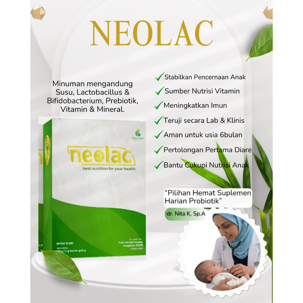 Neolac Probiotik | Suplemen Pencernaan | Susu Probiotik | Tirta Herbal | Suplemen Vitamin Mineral