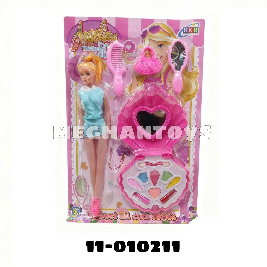 Barbie Makeup Mainan Anak Make up Lucu Barbie Set Makeup Kerang