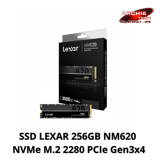 SSD LEXAR 256GB NM620 NVMe M.2 2280 PCIe Gen3x4 - LNM620X256G-RNNNG