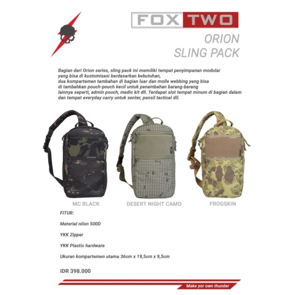 Tas Slempang Orion Sling Pack Fox Two