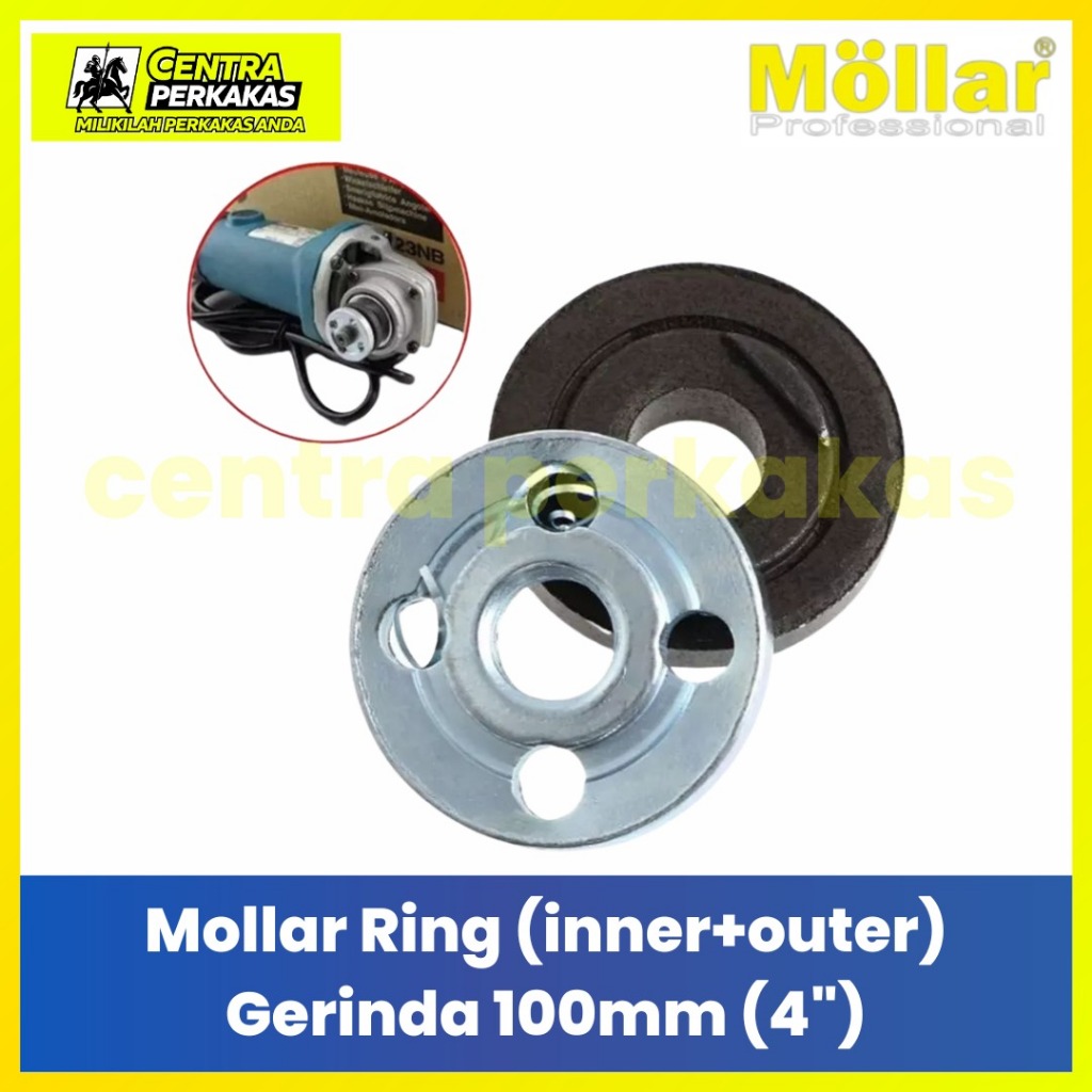 Mollar Sparepart Ring Gerinda 4 Inch - Inner Outer Lock Nut Gerinda Tangan 100mm