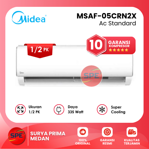 AC MIDEA 0.5PK STANDARD MSAF-05CRDN2X (GARANSI RESMI MEDAN)