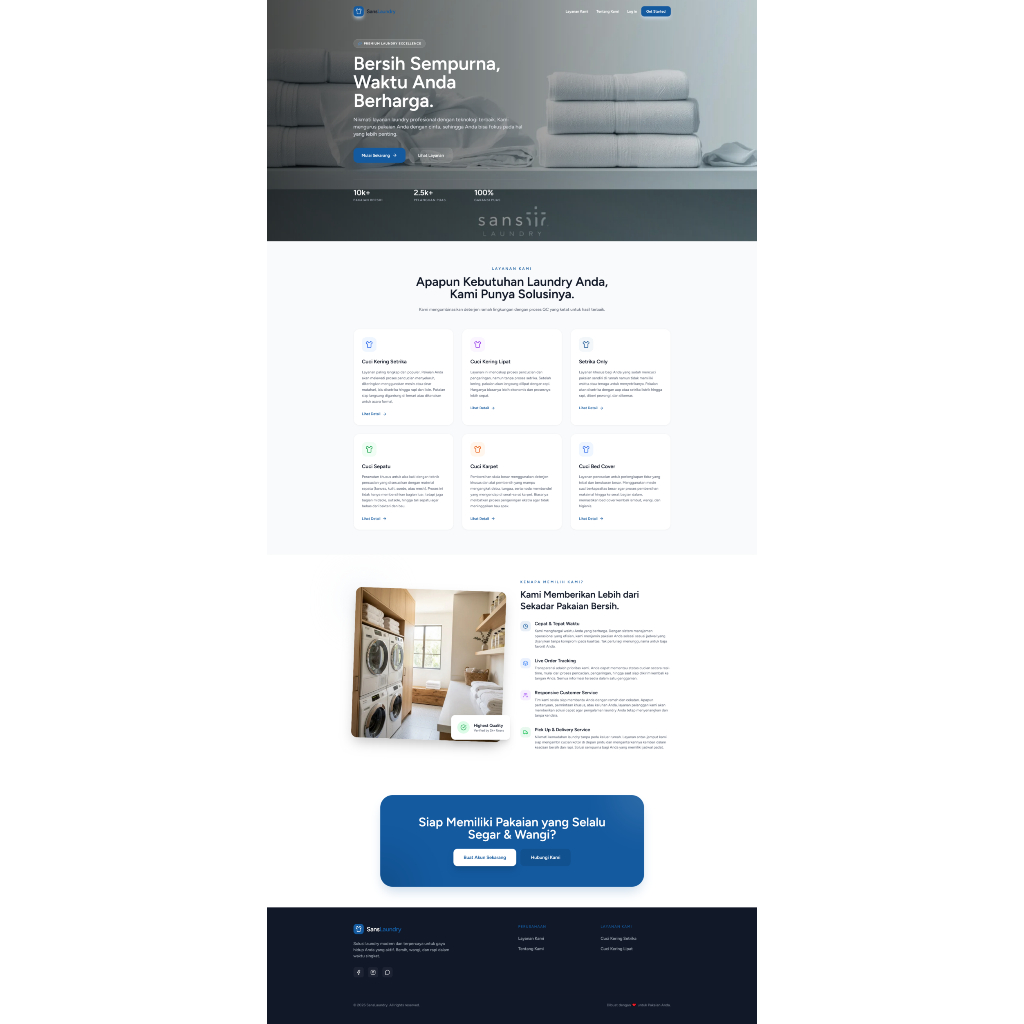 Aplikasi Laundry Modern - Sistem Kasir Sans Laundry + Notifikasi WhatsApp & Website