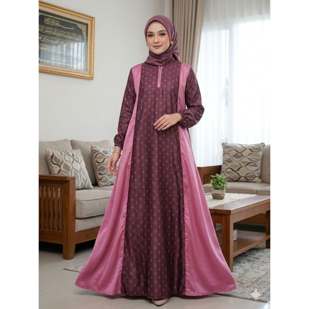 Gamis Silky Kombinasi // Gamis Silky // Silky Maxy