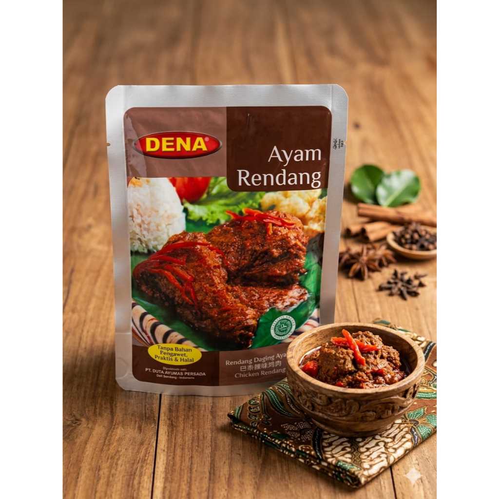Ayam Rendang DENA Siap Saji - Rendang Daging Ayam Praktis & Halal (Tanpa Pengawet)