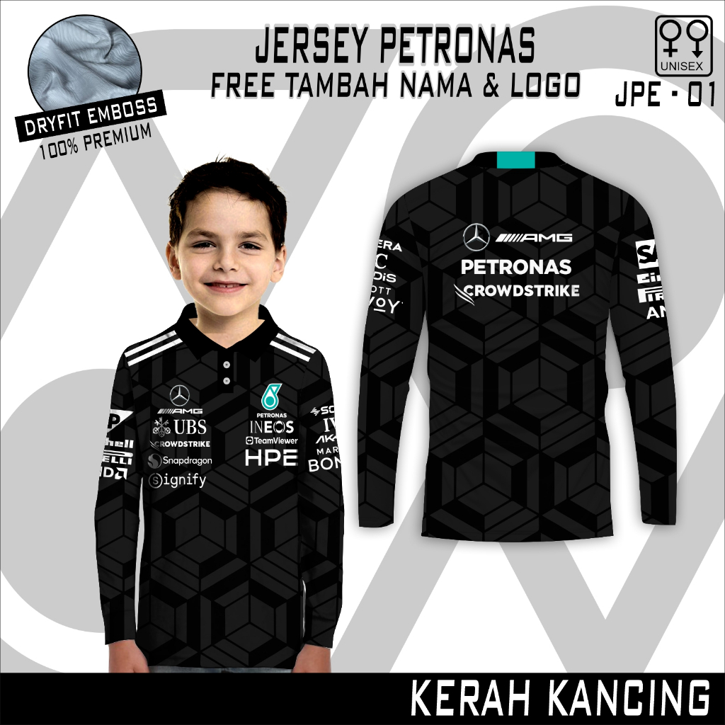 Jersey crew polo motogp petronas kaos motogp anak baju racing crew petronas KAIN EMBOS PREMIUM lenga