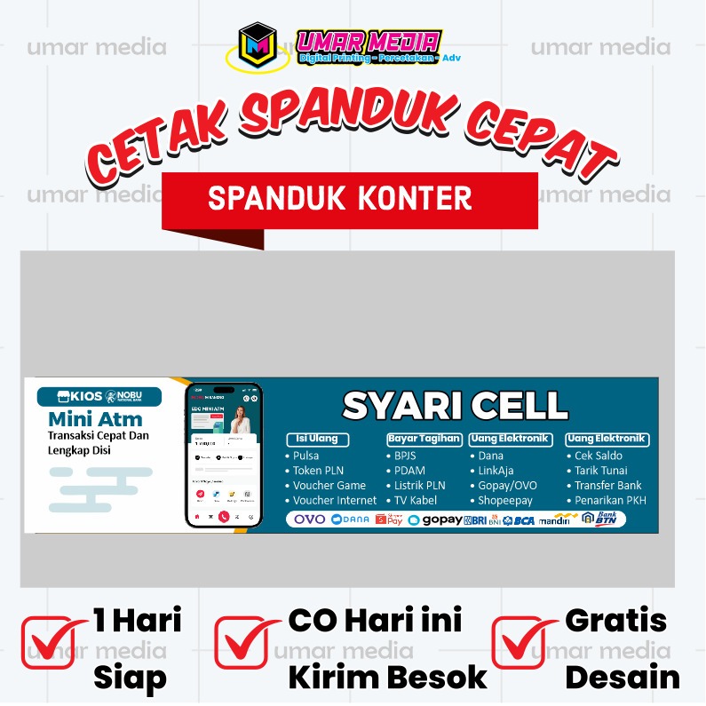 Banner Cepat Spanduk Konter Pulsa & Paket Data – Banner Toko HP Siap Cetak