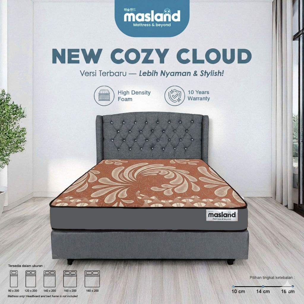 Kasur Busa 14cm | New Cozy Cloud 90x200 | 100x200 | 120x200 | 140x200 | 160x200 | 180x200 | VAKUM RO