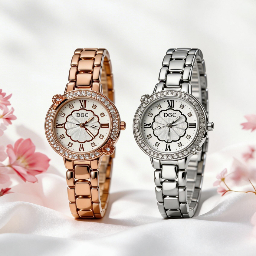 60173 Jam Tangan Wanita Bulat Unik Elegan Stainless Steel Fashion Wanita Korea Jam Tangan Cewek Modi