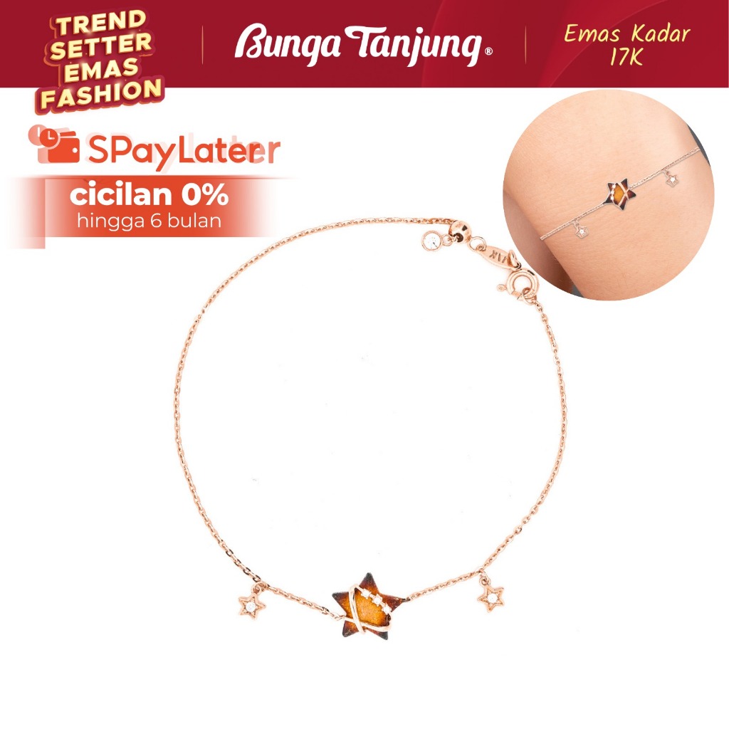 GELANG OMBRE BINTANG - EMAS 17K - BUNGA TANJUNG GOLD