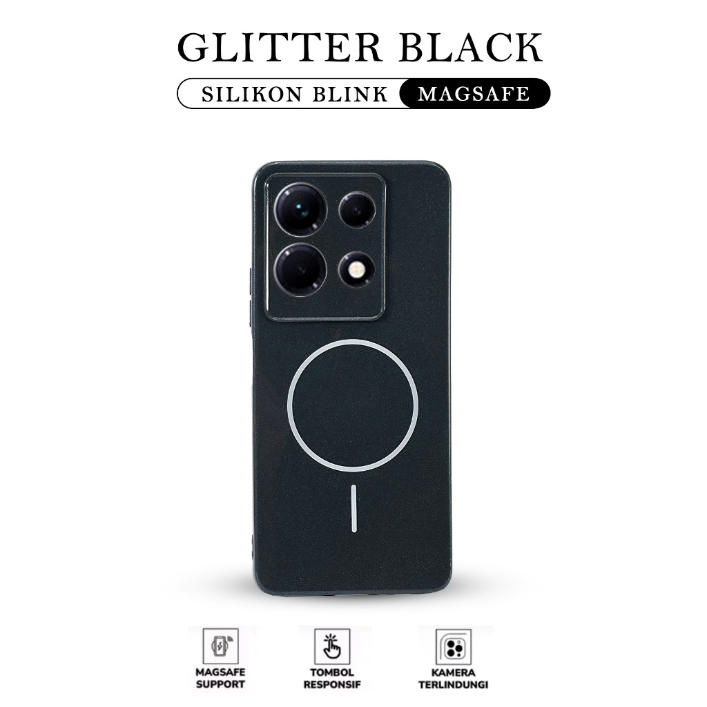 Magsafe Case Black Glitter buat Infinix Note 30 Infinix Note 30 Pro Infinix Note 40 Infinix Note 40 