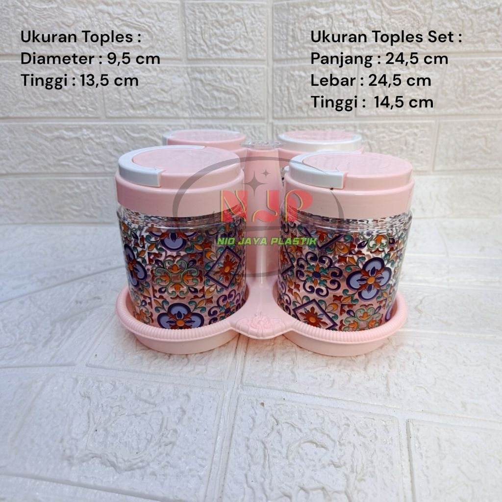 Toples Set Yumi isi 4 / Toples set plastik / toples set plastik warna / toples set motif
