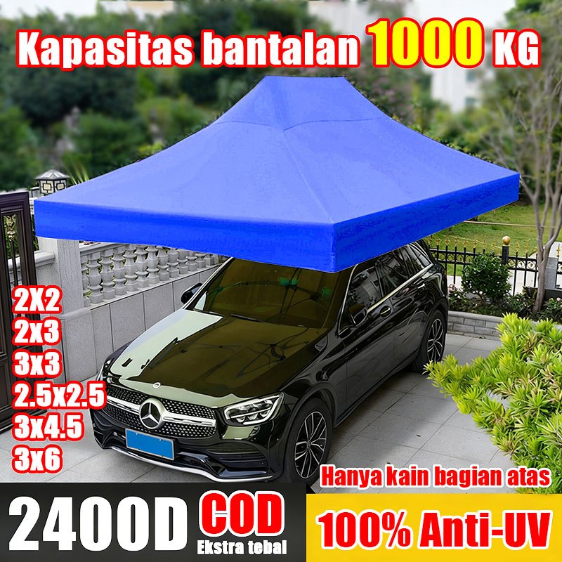 Ekstra Tebal 2400D Terpal Tenda Atap Tenda Lipat Atap Tenda Jualan Tenda Lipat Kain Tenda 2x2/2x3/3x