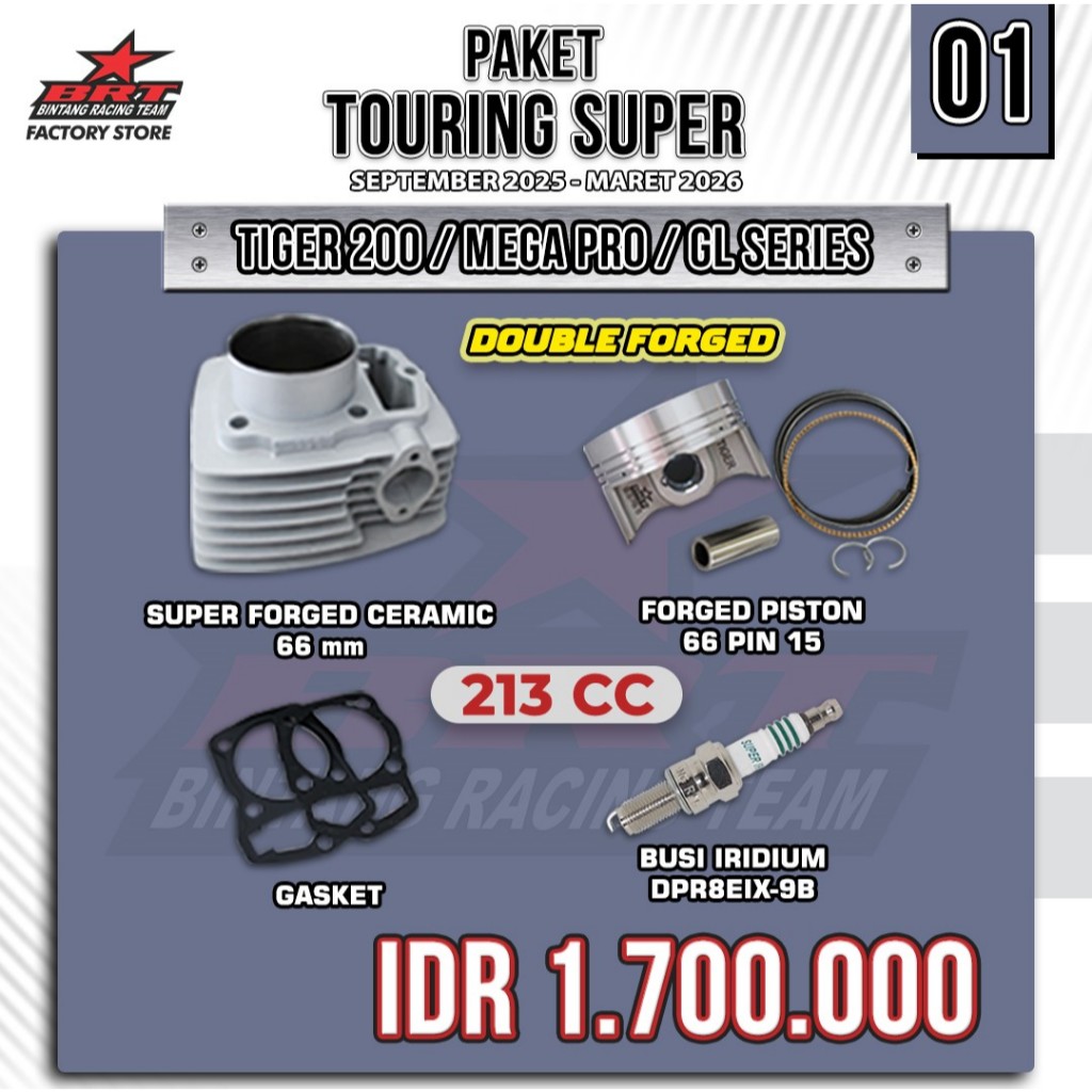 Paket Bore Up BRT Blok Ceramic Dan Casting Piston 66m Honda Tiger
