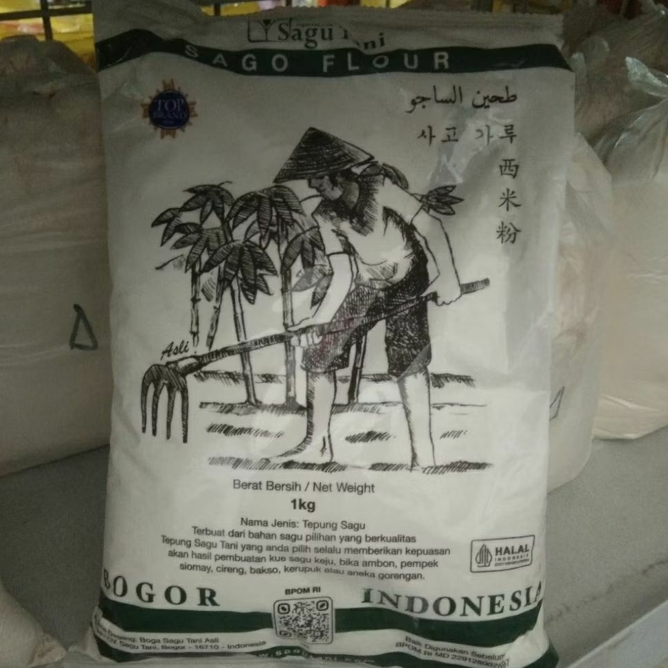 Tepung Sagu Tani Hijau 1 kg Sago Flour Bahan Kue Sagu Keju Bika Ambon Pempek Papeda Bubur Sago Bakso