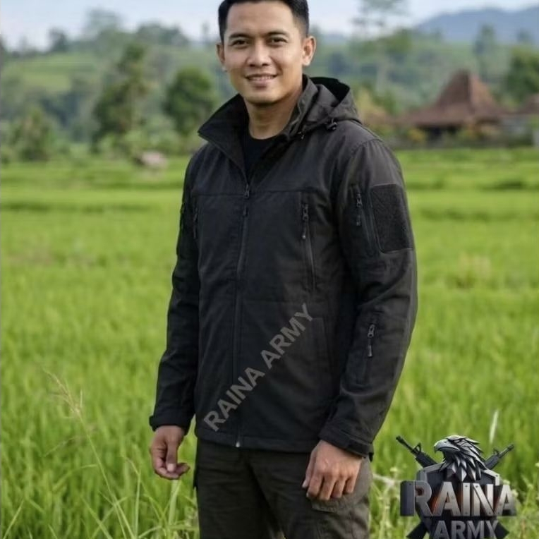 jaket TAD jaket tactical jaket outdoor pria waterproof hitam