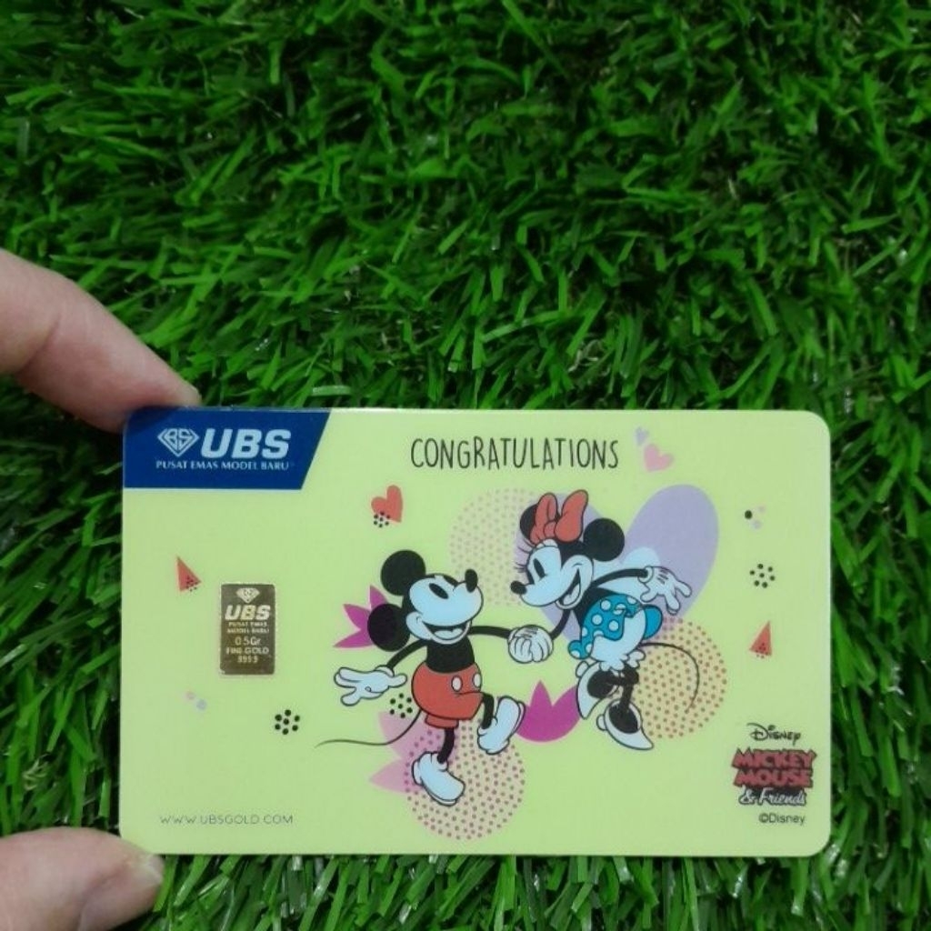 UBS Gold 0.5 gram Disney Mickey congratulations