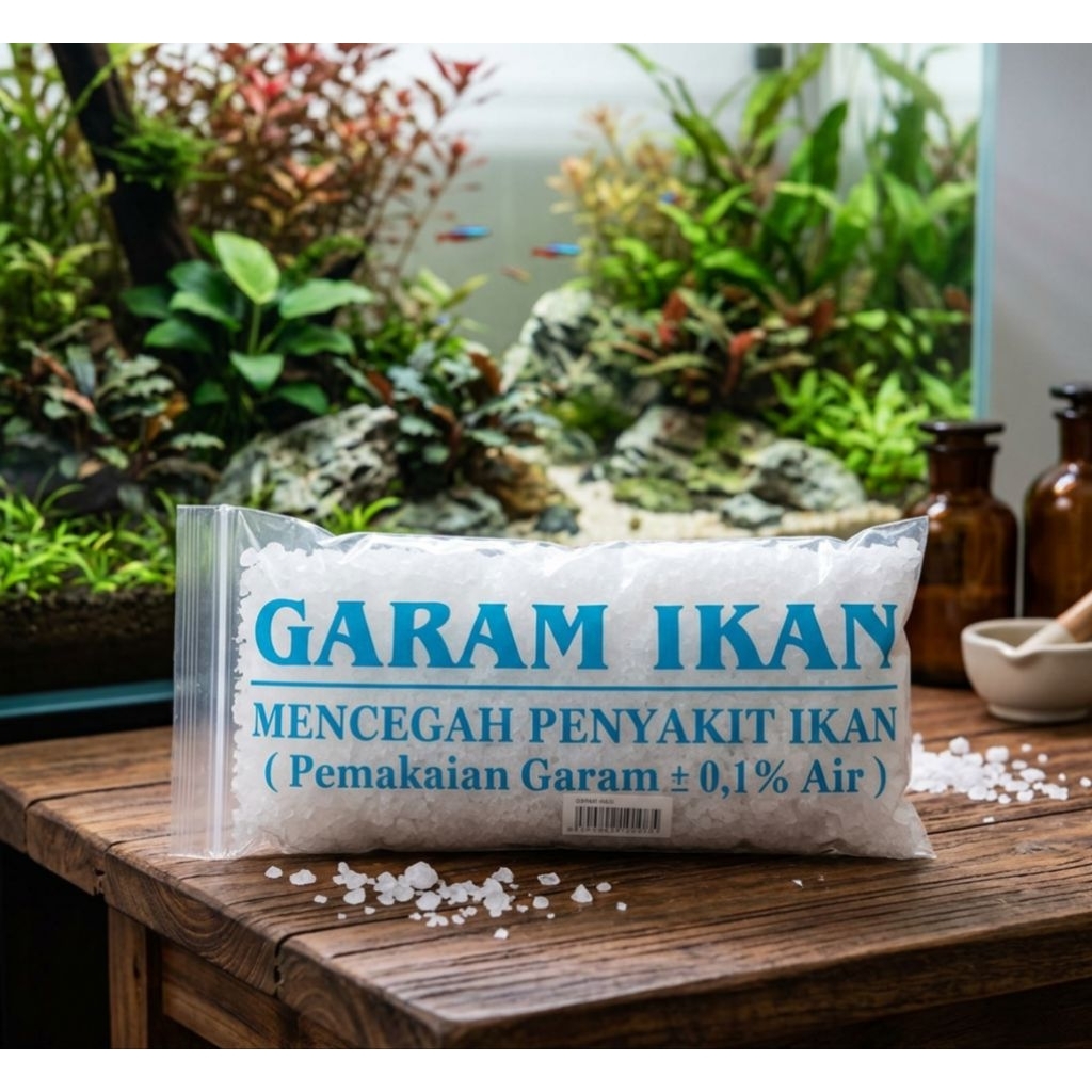 Garam Ikan Premium 500 Gram / 1 Kg - Garam Kristal Alami Untuk Aquarium & Kolam Koi