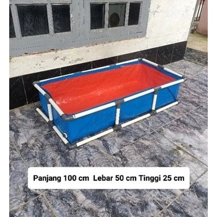 Kolam ikan praktis komplit Terpal kotak Ikan Full Set Kerangka pvc ternak ikan lele di rumah kebun m