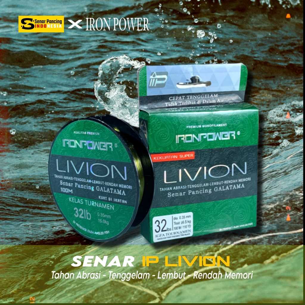 Senar Pancing Iron Power Livion Nylon 150M - Senar Pancing Monofilament Seuper Kuat, Super Lentur