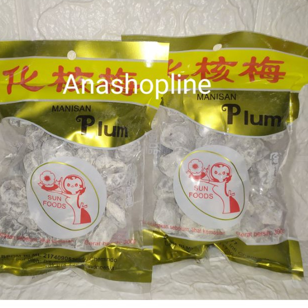 Sun Foods Manisan buah Plum/ kiamboi kering 300gr ada pilihan