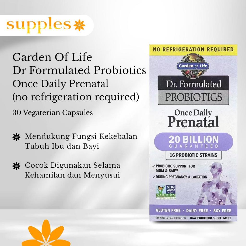 Probiotik Wanita Garden of Life Dr Formulated Prenatal Probiotic Once Daily 30 Capsules I Suplemen P