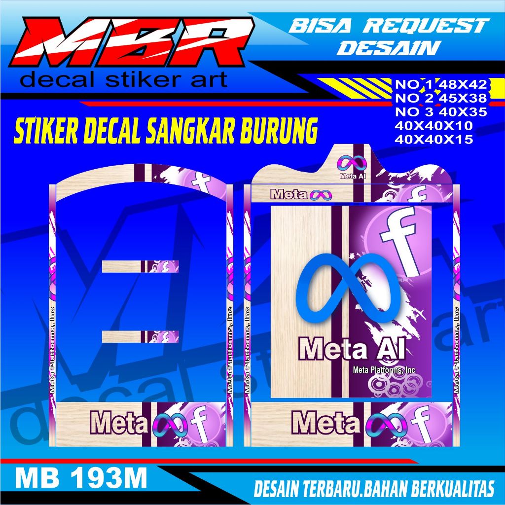 MBR..decal sangkar meta,,stiker sangkar kotak koper kosan,,stiker sangkar custom