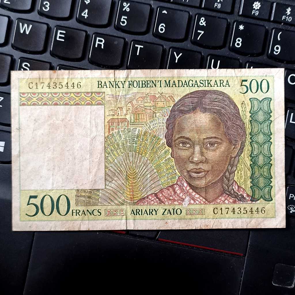 Uang Kuno Madagaskar 500 Francs VF