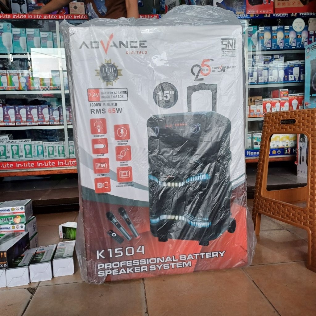 Advance Digitals Speaker Portable K1504 Bluetooth music box 15 inch