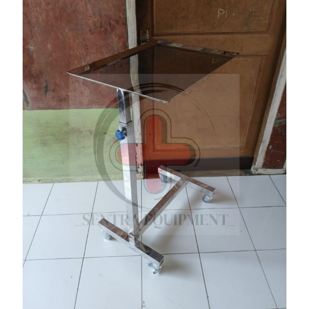 Meja mayo stainless stell/meja makan pasien rumahsakit/meja mayo overtable stainless stell