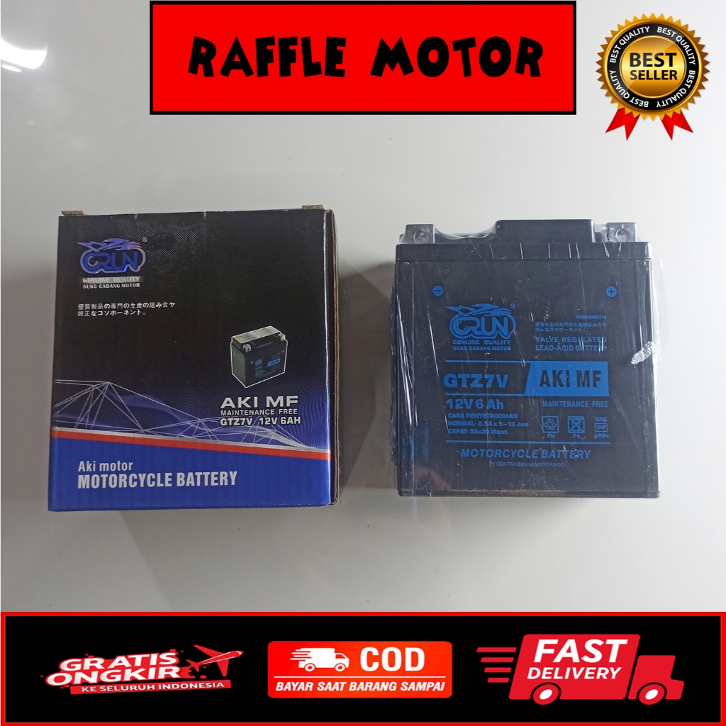 CRUN AKI MOTOR KERING GTZ7V YAMAHA NMAX. R25. KLX 150. AEROX