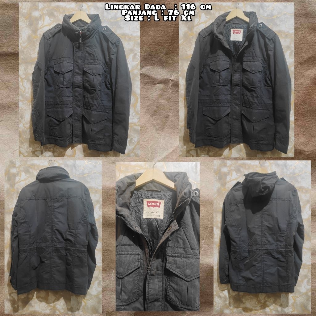 Jaket Parka M65 Warna Hitam Second Original.