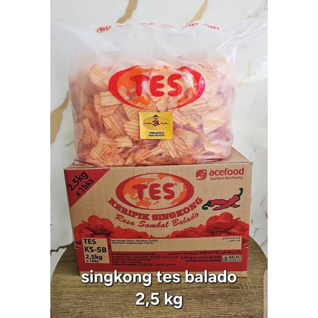 1 dus isi 2.5 kg singkong balado/ keju TES asin gurih pedas renyah kriuk harga grosir murah camilan 